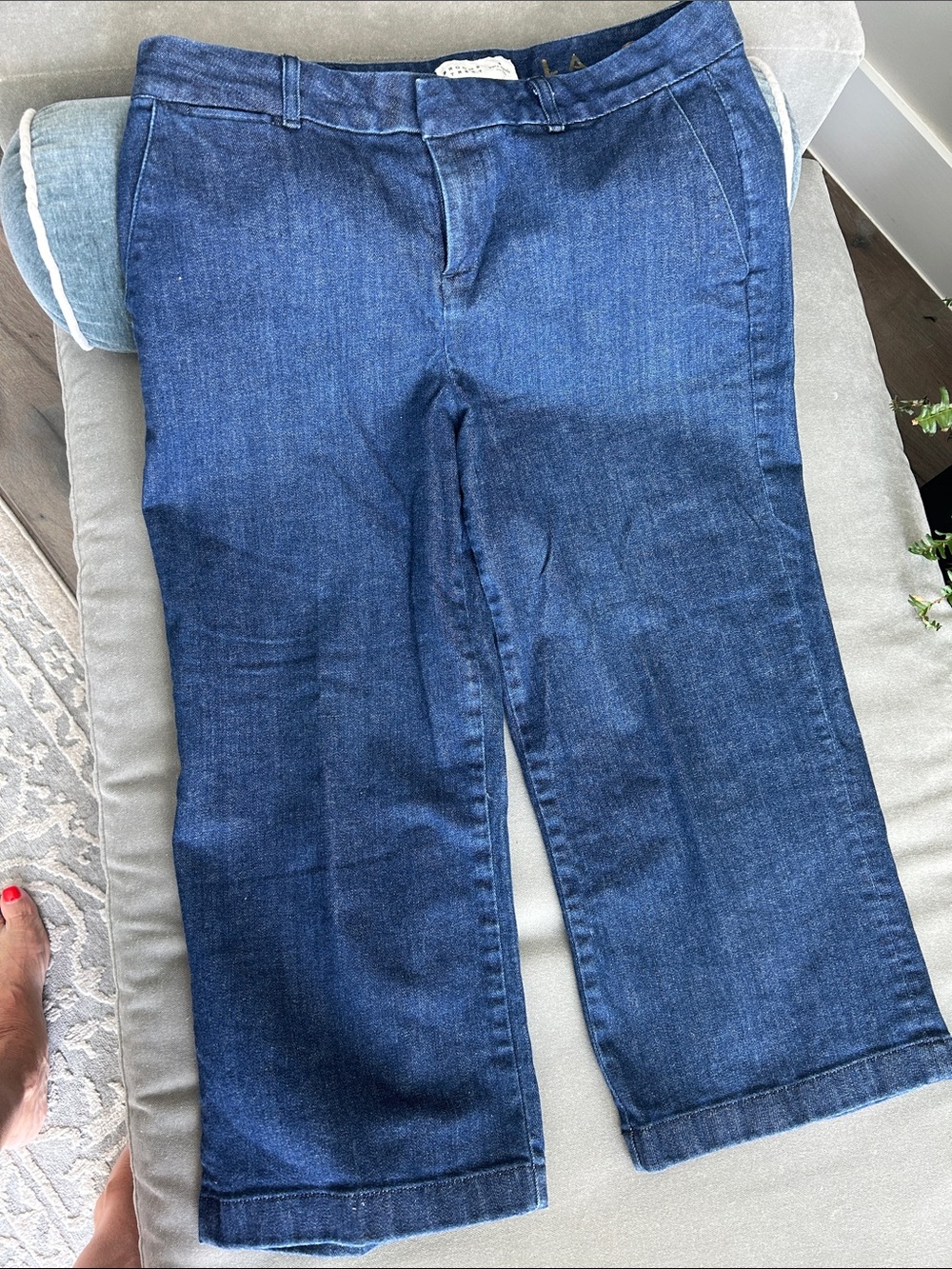 kate spade Dark Blue Cropped Wide-Leg Jeans